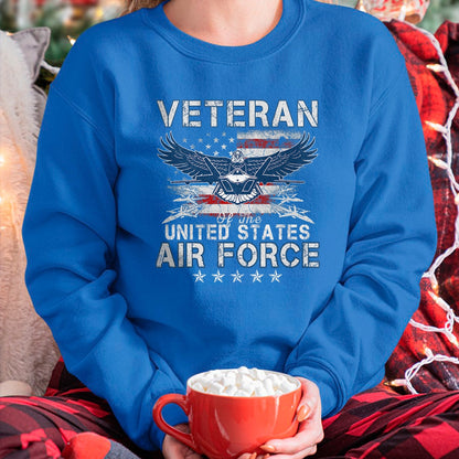 Proud Veteran Shirt, Funny Veteran UnisexT-Shirt/Hoodie/Sweatshirt HLT00 - Proud US Air Force Veteran USA Flag Patriotic Vintage Mens T-Shirt