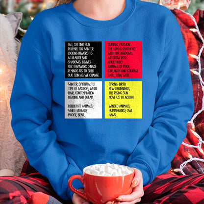Native American T-Shirts, Vintage Native American Unisex T-Shirt/Hoodie/Sweatshirt HLT00 - Native American Indian Words Cultural Medicine Wheel T-Shirt