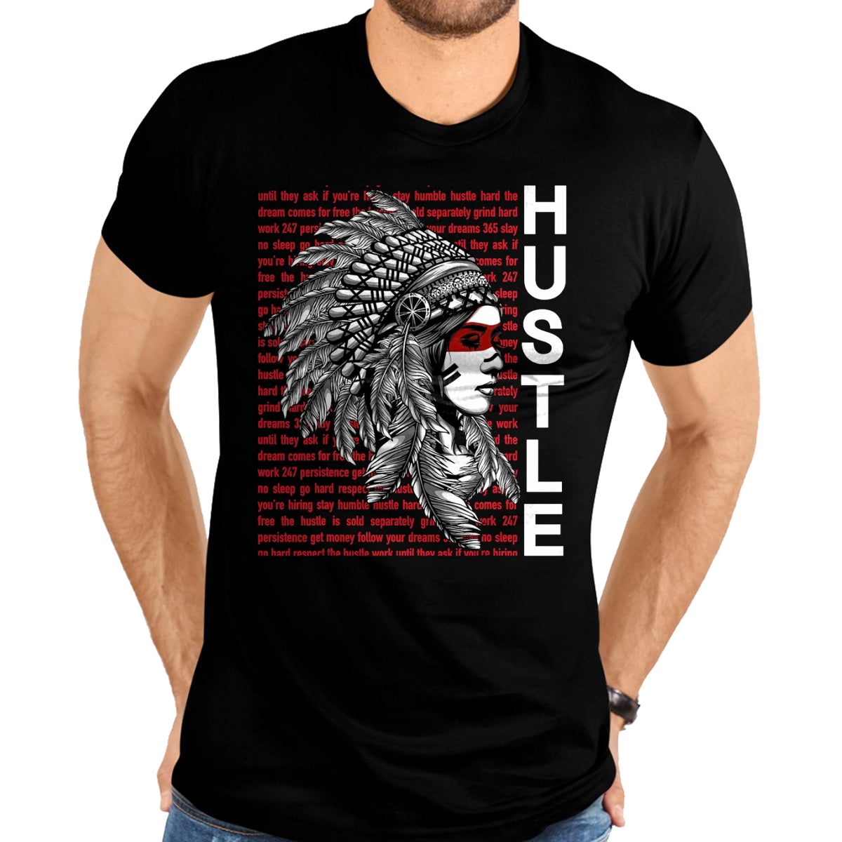 Native American T-Shirts, Vintage Native American Unisex T-Shirt/Hoodie/Sweatshirt HLT00 - Native American Hustle Hard Shirt Urban Gang Ster Clothing T-Shirt