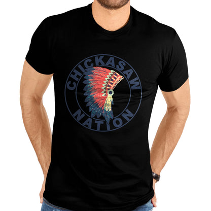 Native American T-Shirts, Vintage Native American Unisex T-Shirt/Hoodie/Sweatshirt HLT00 - American Flag - Chickasaw Nation Headdress Native American Chickasaw Tribe T-Shirt
