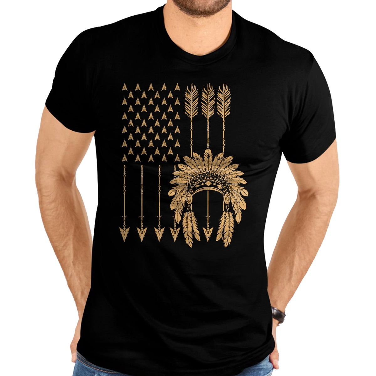 Native American T-Shirts, Vintage Native American Unisex T-Shirt/Hoodie/Sweatshirt HLT00 - Funny Native American Flag Gift Cool USA Tribe Patriotic T-Shirt