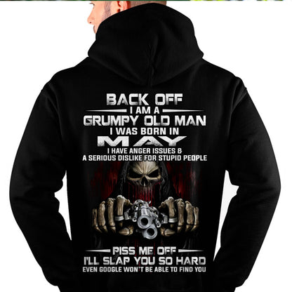 May - Grumpy Old Man T-Shirt – Funny Skull Gun Graphic Tee for Men - HLT05 (SKU09-109-05)