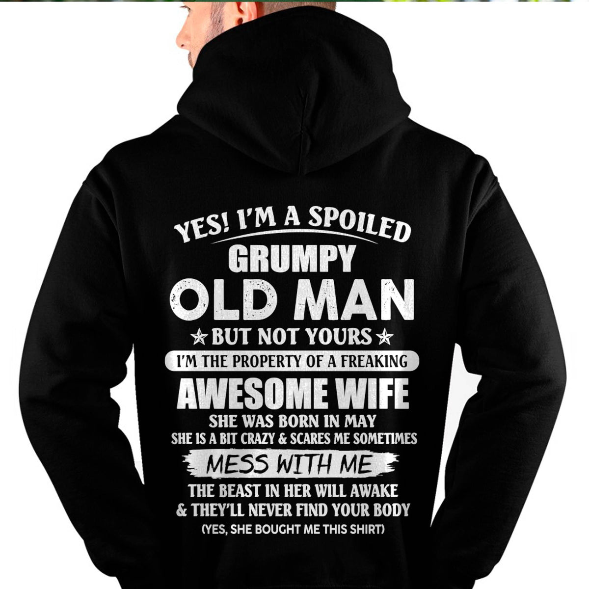 May - Grumpy Old Man with Awesome Wife - Perfect Gift From Wife - HLT05 (SKU06-68-05)