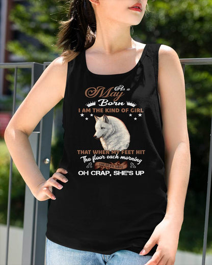 AS A MAY GIRL I'M FEARLESS WOLF SHIRT – GIFT FOR WOMEN - HLT05 (SKU2604-238-05)