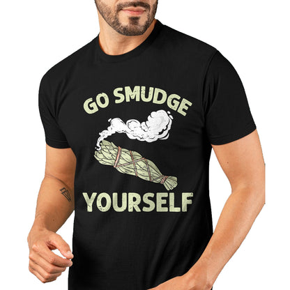 Native American T-Shirts, Vintage Native American Unisex T-Shirt/Hoodie/Sweatshirt HLT00 - Go Smudge Yourself Native American Funny Smudging Feather T-Shirt (3)