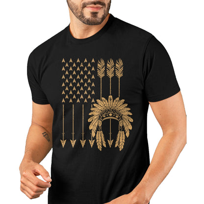 Native American T-Shirts, Vintage Native American Unisex T-Shirt/Hoodie/Sweatshirt HLT00 - Funny Native American Flag Gift Cool USA Tribe Patriotic T-Shirt