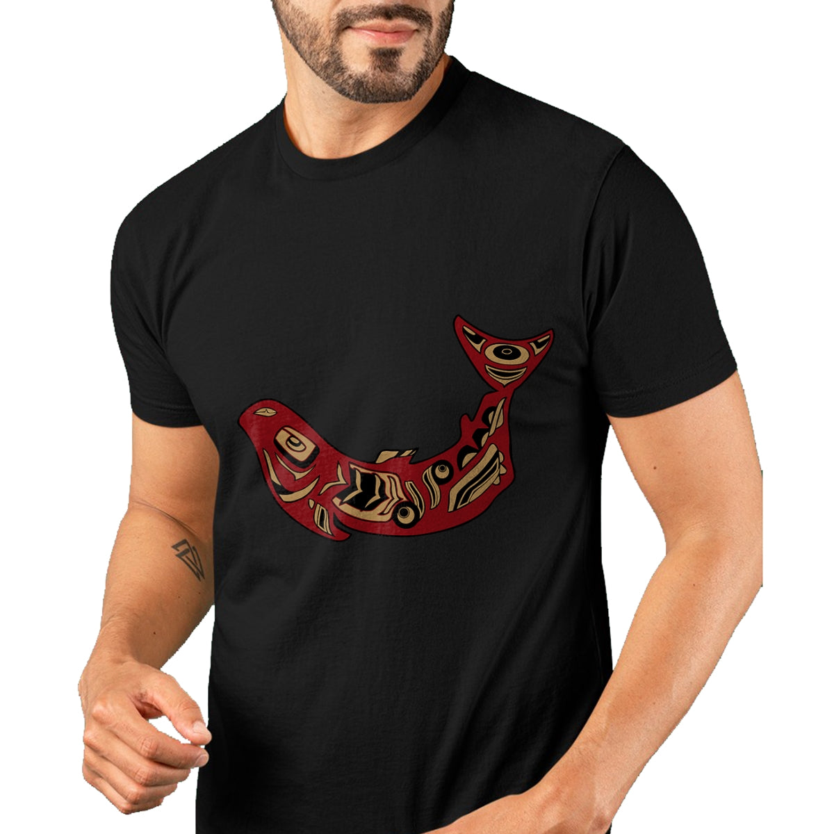 Native American T-Shirts, Vintage Native American Unisex T-Shirt/Hoodie/Sweatshirt HLT00 - Native American Indian Salmon Fish Totem Pacific Northwest T-Shirt