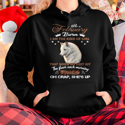 AS A FEBRUARY GIRL I'M FEARLESS WOLF SHIRT – GIFT FOR WOMEN - HLT02 (SKU2604-238-02)