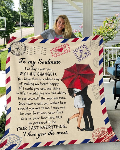 Soulmate Blanket – Romantic Love Letter Throw Blanket from Husband