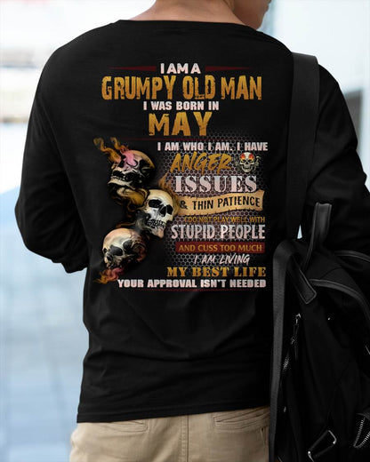May - Grumpy Old Man T-Shirt - Funny Skull Anger Issues Tee - Perfect Gift For Men HLT05 (SKU08-67-05)