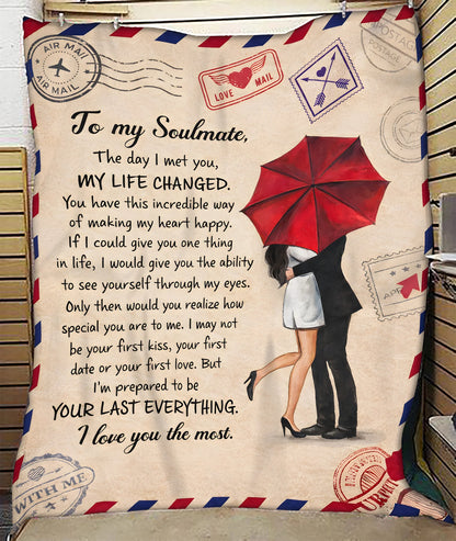 Soulmate Blanket – Romantic Love Letter Throw Blanket from Husband