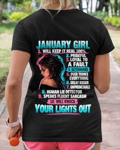 JANUARY GIRL - WILL KEEP IT REAL 100% - SHIRT FOR WOMEN - HLT01 (SKU2609-373-01)