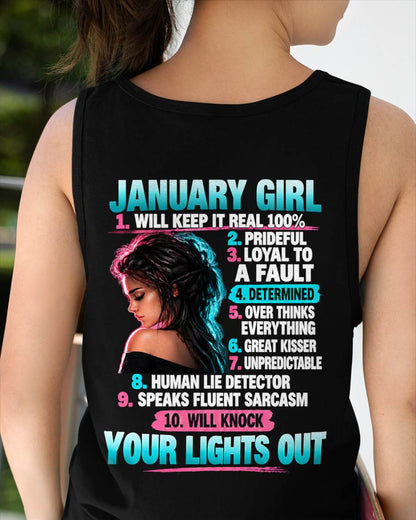 JANUARY GIRL - WILL KEEP IT REAL 100% - SHIRT FOR WOMEN - HLT01 (SKU2609-373-01)