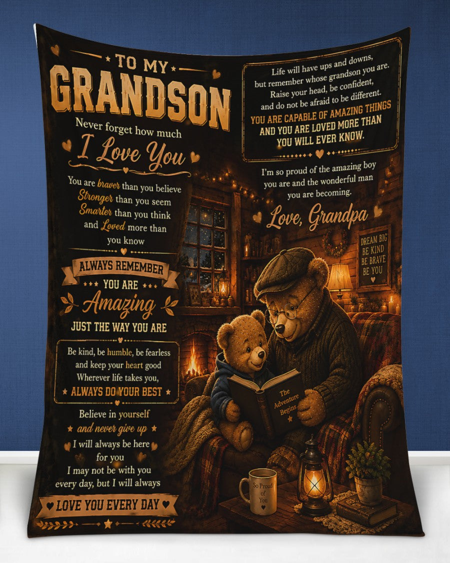 To My Grandson Blanket- From Grandpa-HLT00 (SKU2608-599)