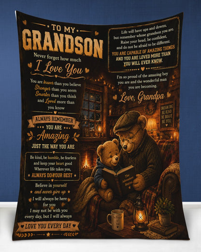 To My Grandson Blanket- From Grandpa-HLT00 (SKU2608-599)