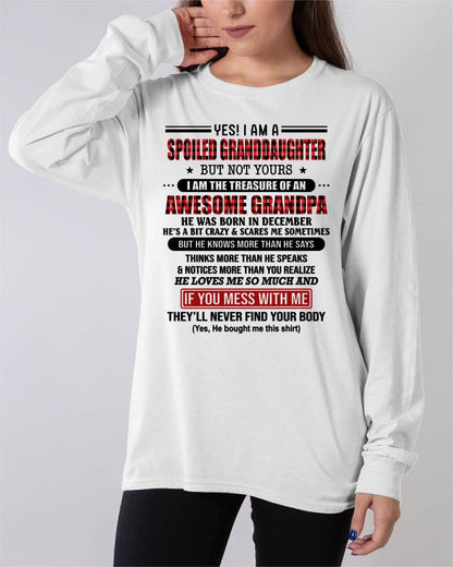 DECEMBER - YES! I'M A SPOILED GRANDDAUGHTER - GIFT FROM GRANDPA - kien12 (SKU26T-01317-12)