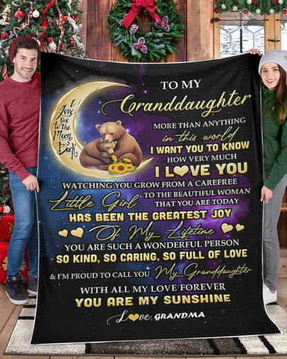 BLANKET FOR GRANDDAUGHTER – COMFORT & WARMTH GIFT FROM GRANDMA  Sherpa Fleece Quilt Blanket kien00 (SKUB-BLK-GMD3)