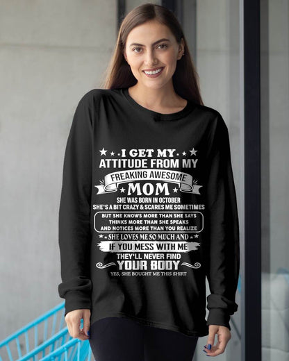 OCTOBER, MY FREAKING AWESOME MOM - SHIRT FROM MOM TO DAUGHTER - KIEN10 (SKU2603-336-10)