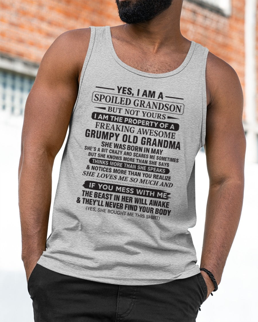 Yes I’m A Stubborn Grandson T-Shirt – Birthday Gift From May Grandma / Woman - kien05 (SKU10-171-05)
