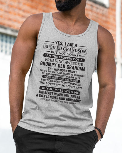 Yes I’m A Stubborn Grandson T-Shirt – Birthday Gift From May Grandma / Woman - kien05 (SKU10-171-05)