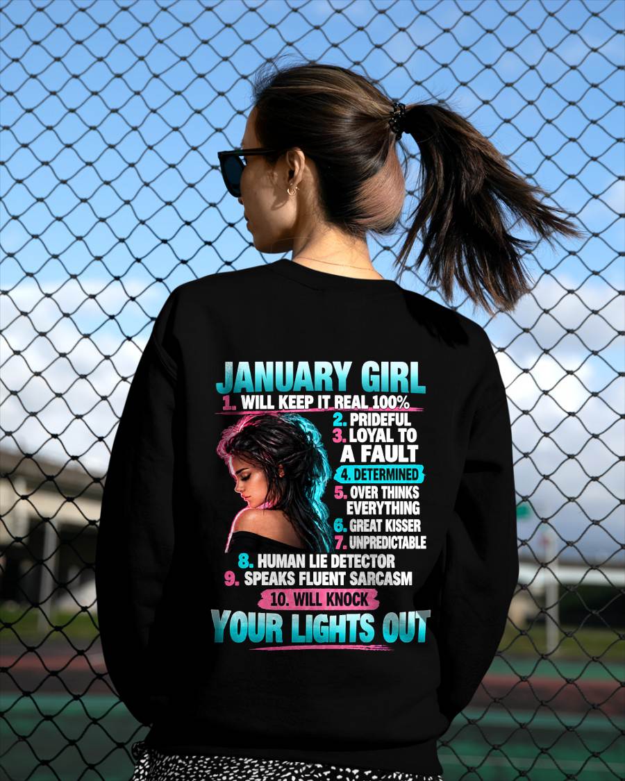 JANUARY GIRL - WILL KEEP IT REAL 100% - SHIRT FOR WOMEN - HLT01 (SKU2609-373-01)