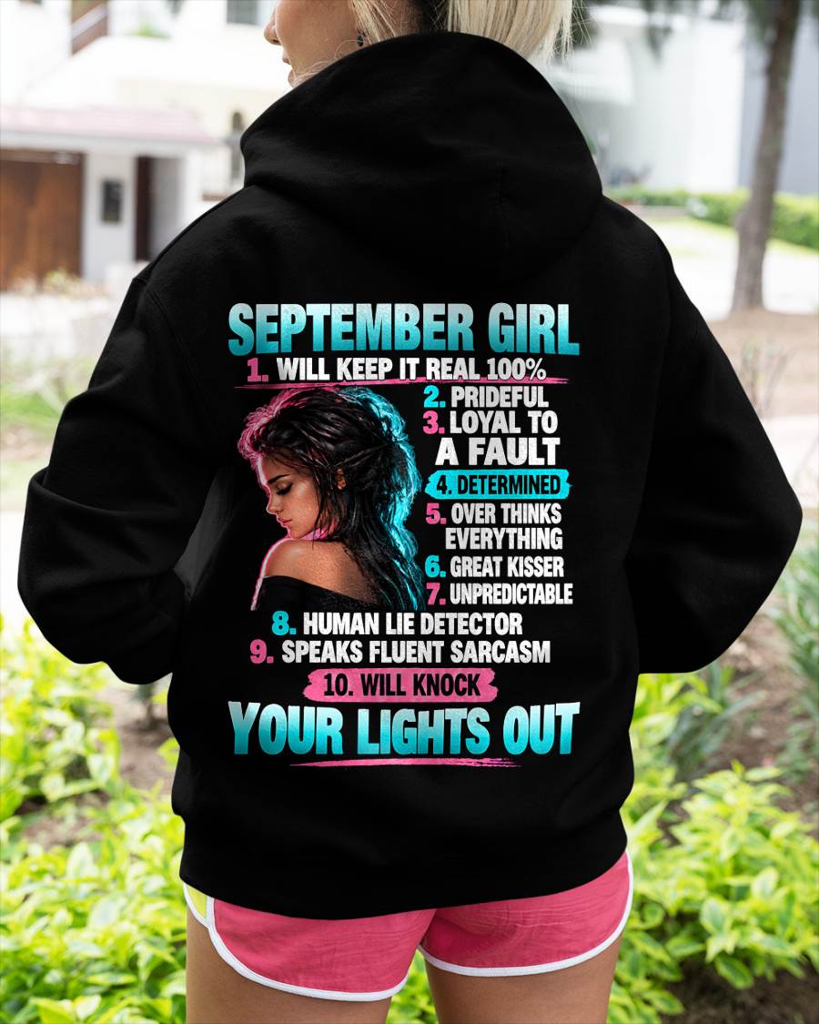 SEPTEMBER GIRL - WILL KEEP IT REAL 100% - SHIRT FOR WOMEN - HLT09 (SKU2609-373-09)