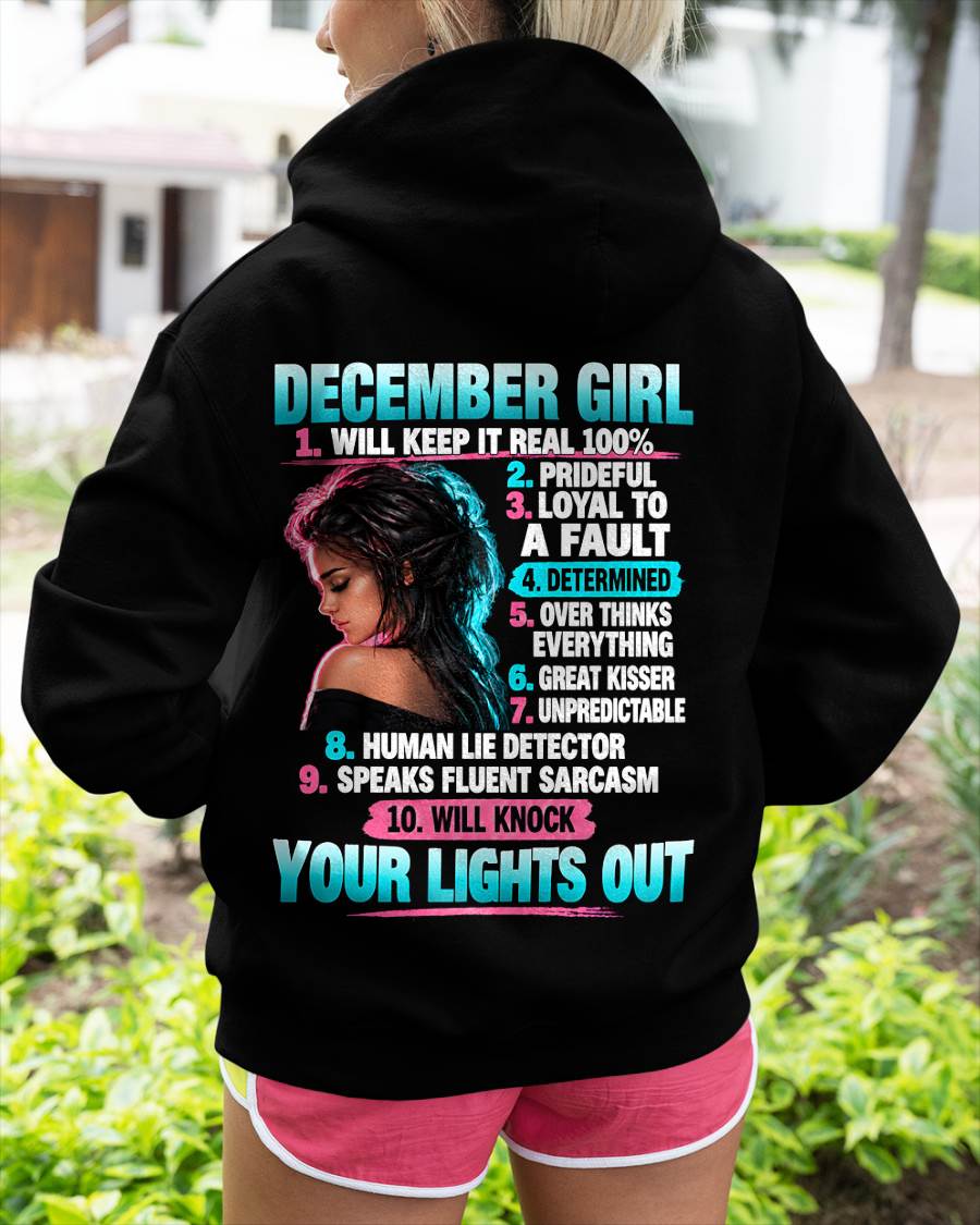 DECEMBER GIRL - WILL KEEP IT REAL 100% - SHIRT FOR WOMEN - HLT12 (SKU2609-373-12)