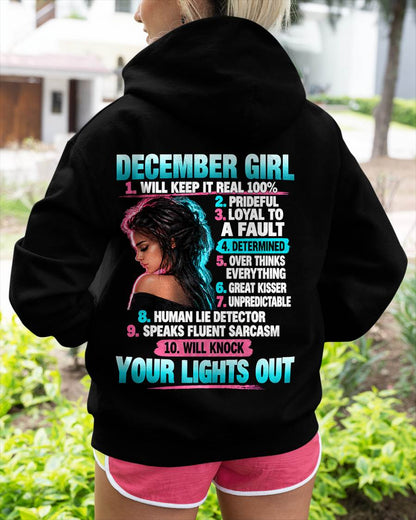 DECEMBER GIRL - WILL KEEP IT REAL 100% - SHIRT FOR WOMEN - HLT12 (SKU2609-373-12)