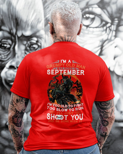 SEPTEMBER - GRUMPY OLD MAN T-SHIRT – FUNNY BIKER TEE - PERFECT GIFT FOR MEN - HLT09 (SKU07-64-09)