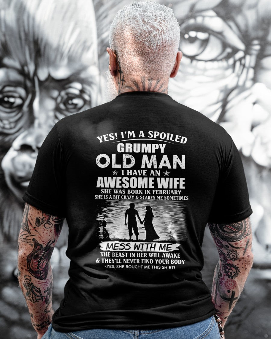 Awesome wife was born February - Gift for boyfriend, Gift for husband from wife - Perfect gift for your husband - kien02 (SKU10-79-02)