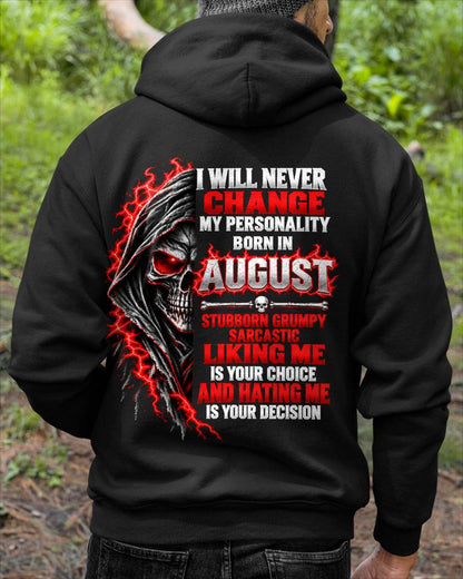 “BORN IN AUGUST – STUBBORN, GRUMPY, SARCASTIC” - SHIRT FOR MEN - HLT08 (SKU2610-500-08)