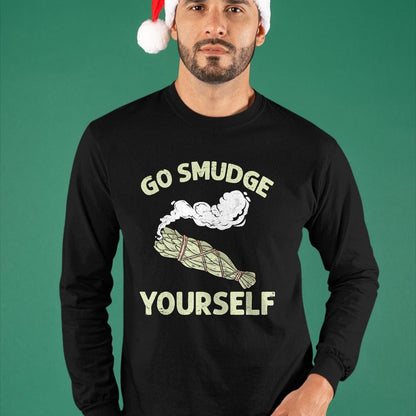 Native American T-Shirts, Vintage Native American Unisex T-Shirt/Hoodie/Sweatshirt HLT00 - Go Smudge Yourself Native American Funny Smudging Feather T-Shirt (3)