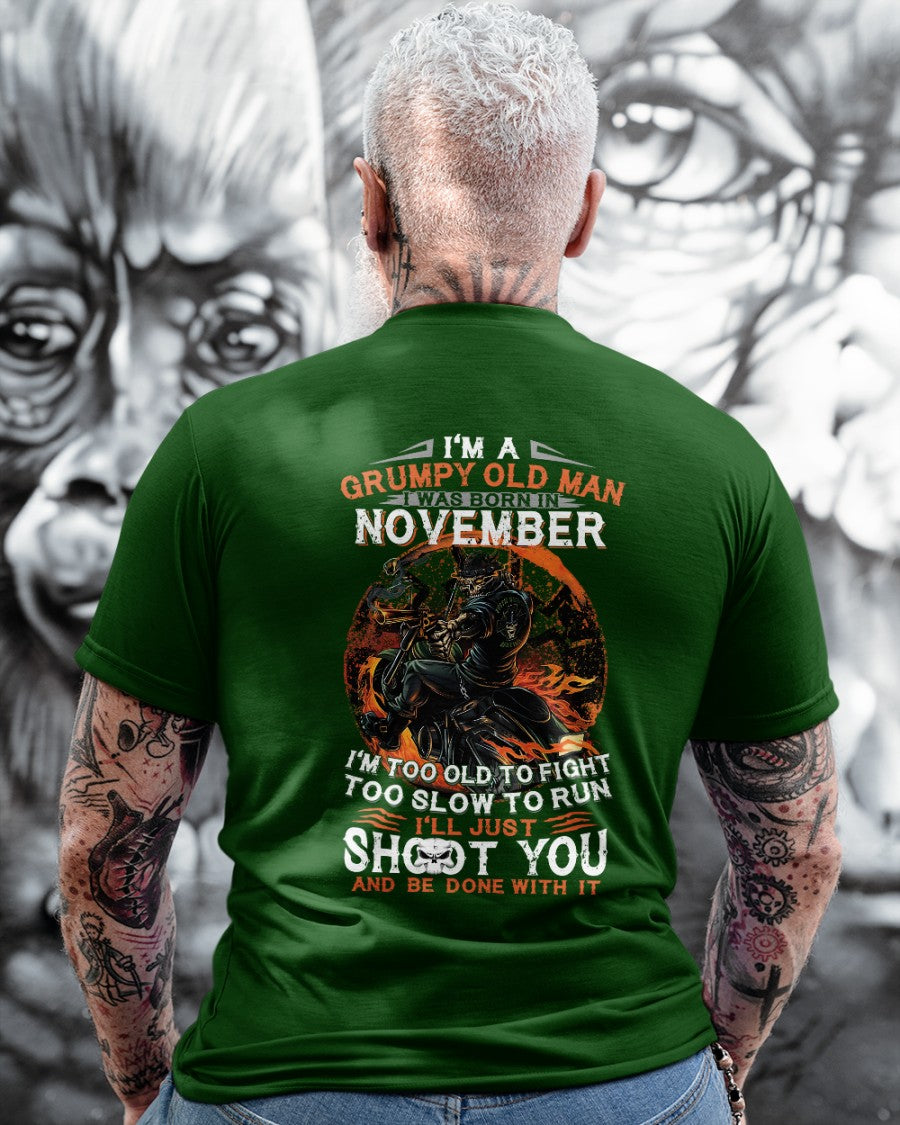 NOVEMBER - GRUMPY OLD MAN T-SHIRT – FUNNY BIKER TEE - PERFECT GIFT FOR MEN - HLT11 (SKU07-64-11)