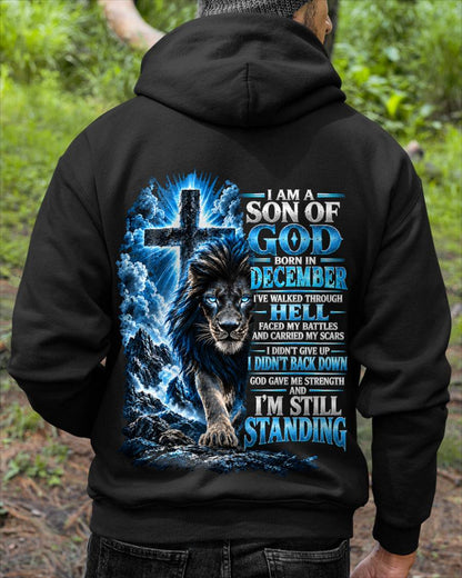 DECEMBER MAN - I AM A SON OF GOD, I DIDN'T BACK DOWN GOD GAVE ME STRENGTH - SHIRT FOR MEN - HLT12 (SKU2610-41-12)