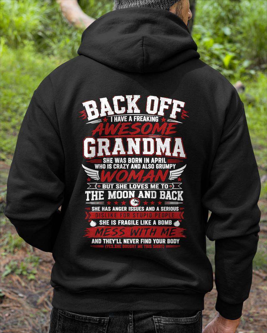 APRIL, SHE IS FRAGILE LIKE A BOMB MESS WITH ME - SHIRT FROM GRANDMA TO GRANDSON - HLT04 (SKU2608-07-04)
