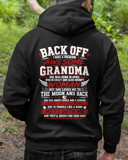 APRIL, SHE IS FRAGILE LIKE A BOMB MESS WITH ME - SHIRT FROM GRANDMA TO GRANDSON - HLT04 (SKU2608-07-04)