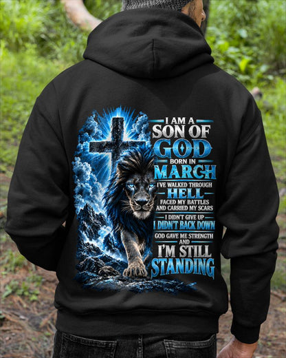 MARCH MAN - I AM A SON OF GOD, I DIDN'T BACK DOWN GOD GAVE ME STRENGTH - SHIRT FOR MEN - HLT03 (SKU2610-41-03)