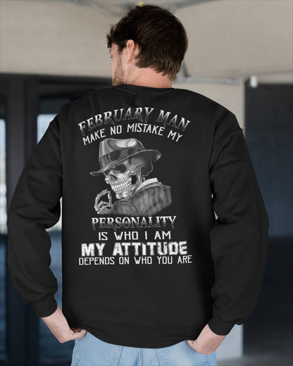 February Man Skull T-Shirt – Personality and Attitude Quote Tee - HLT02 (SKU08-38-02)