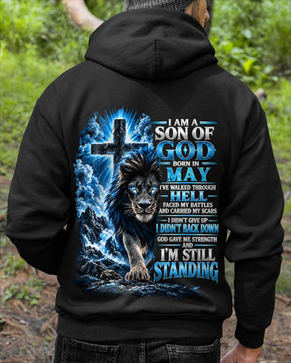MAY MAN - I AM A SON OF GOD, I DIDN'T BACK DOWN GOD GAVE ME STRENGTH - SHIRT FOR MEN - HLT05 (SKU2610-41-05)