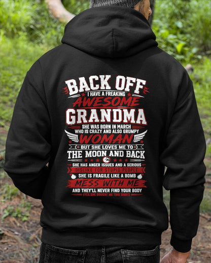 MARCH, SHE IS FRAGILE LIKE A BOMB MESS WITH ME - SHIRT FROM GRANDMA TO GRANDSON - HLT03 (SKU2608-07-03)