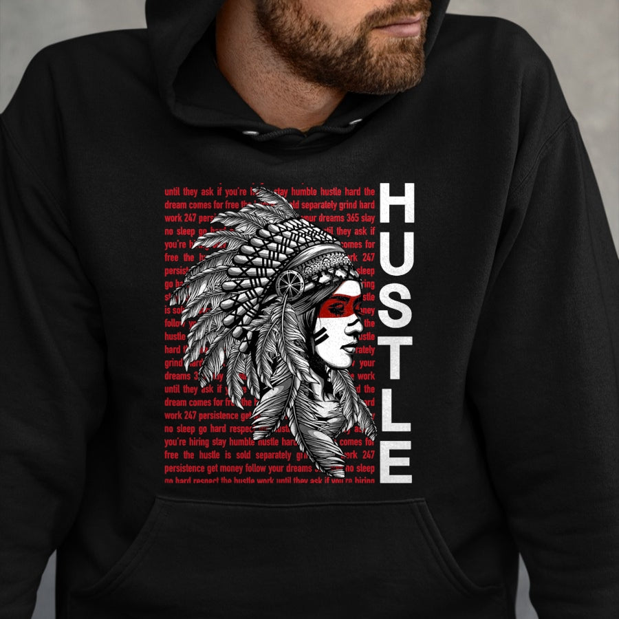 Native American T-Shirts, Vintage Native American Unisex T-Shirt/Hoodie/Sweatshirt HLT00 - Native American Hustle Hard Shirt Urban Gang Ster Clothing T-Shirt