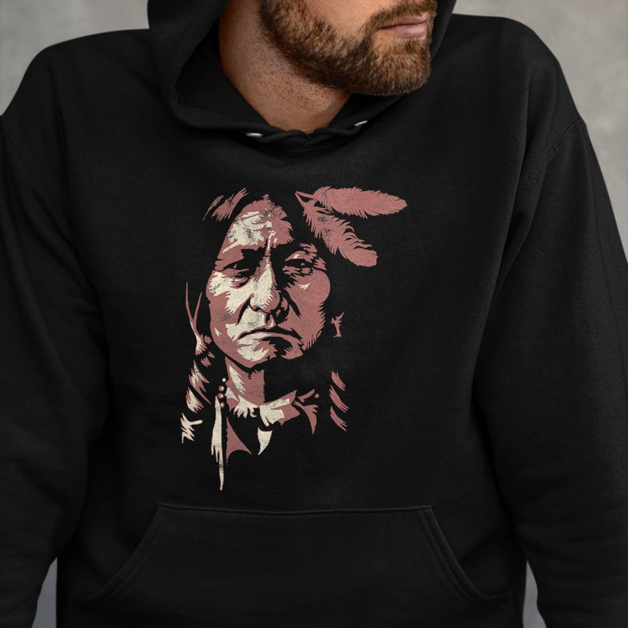 Native American T-Shirts, Vintage Native American Unisex T-Shirt/Hoodie/Sweatshirt HLT00 - Sitting Bull Native American Indian Chief Lakota Sioux Pride T-Shirt (1)