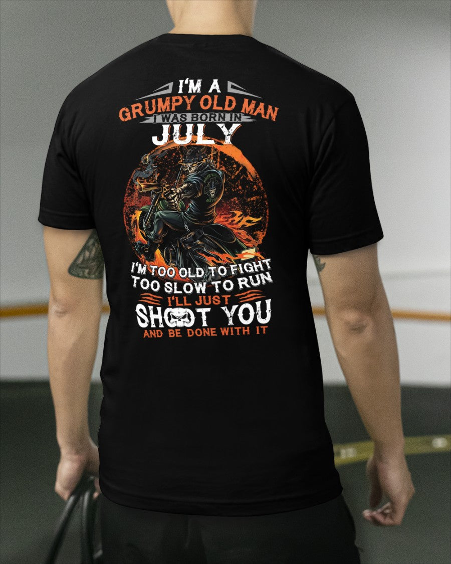 JULY - GRUMPY OLD MAN T-SHIRT – FUNNY BIKER TEE - PERFECT GIFT FOR MEN - HLT07 (SKU07-64-07)