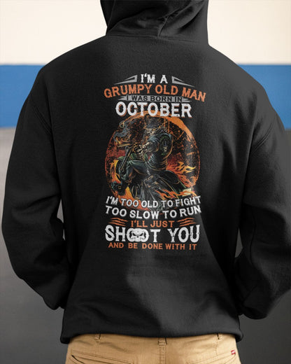 OCTOBER - GRUMPY OLD MAN T-SHIRT – FUNNY BIKER TEE - PERFECT GIFT FOR MEN - HLT10 (SKU07-64-10)