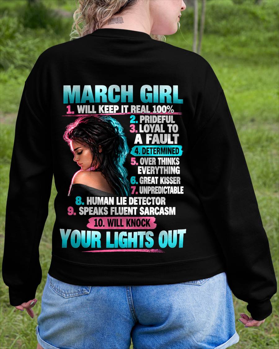 MARCH GIRL - WILL KEEP IT REAL 100% - SHIRT FOR WOMEN - HLT03 (SKU2609-373-03)