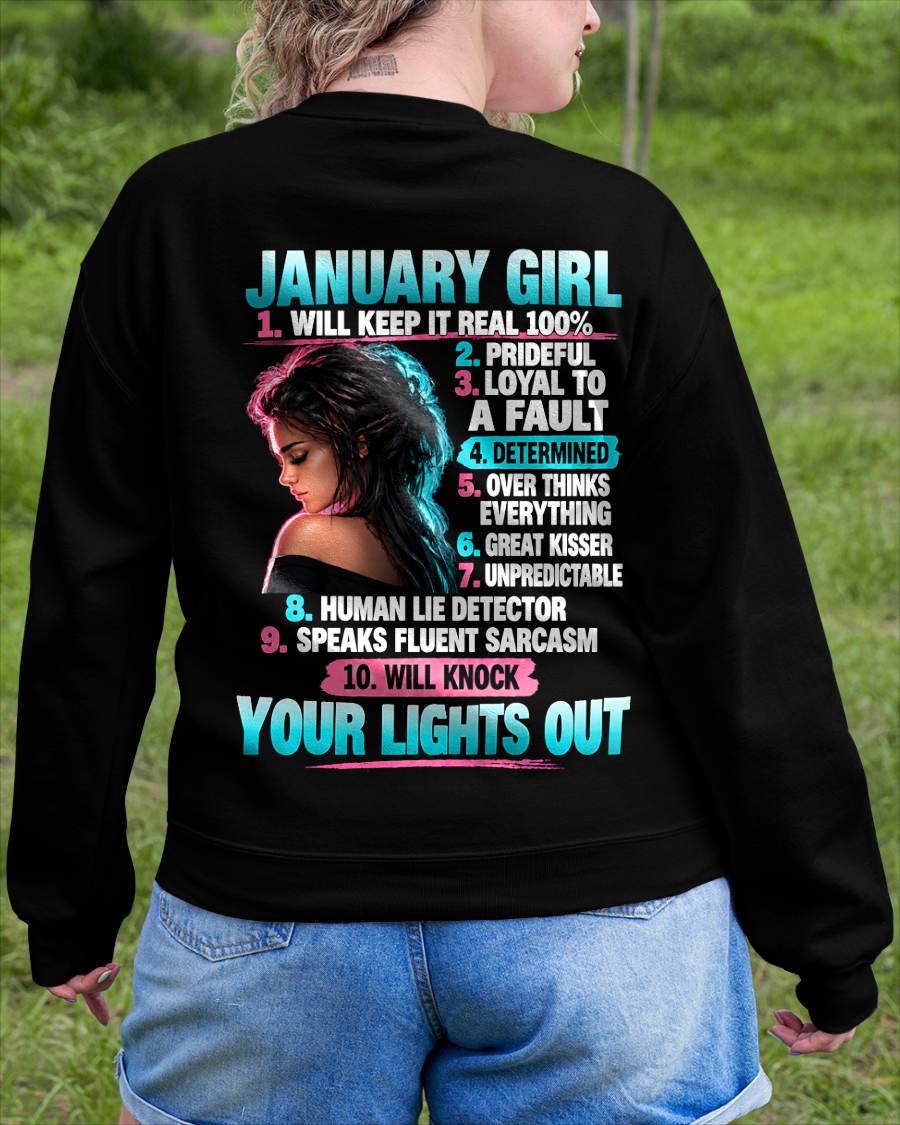 JANUARY GIRL - WILL KEEP IT REAL 100% - SHIRT FOR WOMEN - HLT01 (SKU2609-373-01)
