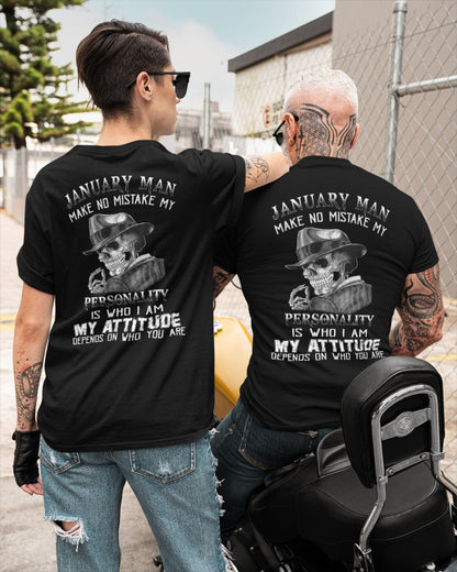 January Man Skull T-Shirt – Personality and Attitude Quote Tee - HLT01 (SKU08-38-01)