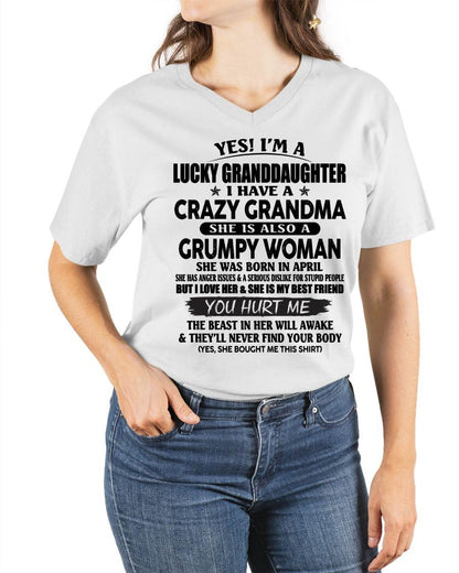 APRIL - LUCKY GRANDDAUGHTER OF CRAZY GRANDMA - PERFECT GIFT FROM GRANDMA - kien04 (SKU12-146-04)