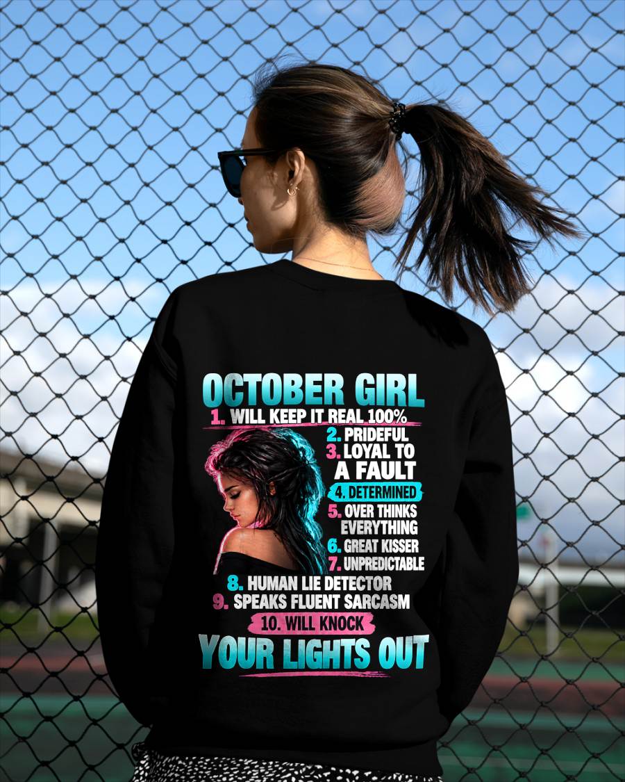 OCTOBER GIRL - WILL KEEP IT REAL 100% - SHIRT FOR WOMEN - HLT10 (SKU2609-373-10)