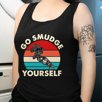Native American T-Shirts, Vintage Native American Unisex T-Shirt/Hoodie/Sweatshirt HLT00 - Go Smudge Yourself Native American Funny Smudging Feather T-Shirt (1)